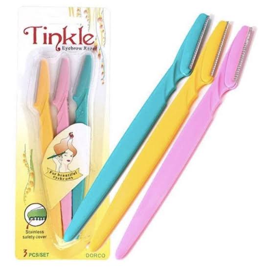 Tinkle Eyebrow Razor 3 Pack, Eyebrow Face Hair Removal & Shaper