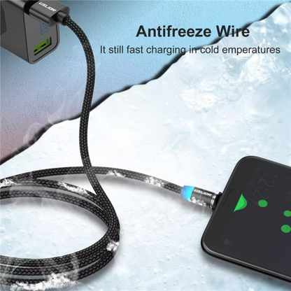 3-in-1 Magnetic Fast Charging Cable | Micro Usb, Type-c & Iphone | 360° Rotation | Led