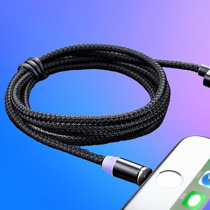 3-in-1 Magnetic Fast Charging Cable | Micro Usb, Type-c & Iphone | 360° Rotation | Led