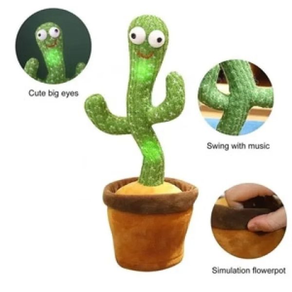 Dancing Cactus Toy – Singing, Talking, Voice Recording Plush With Usb Rechargeable Function