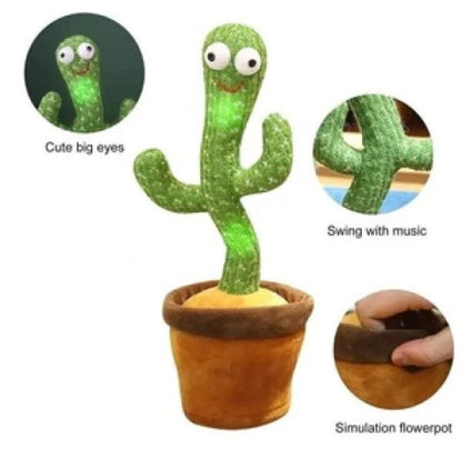 Dancing Cactus Toy – Singing, Talking, Voice Recording Plush With Usb Rechargeable Function
