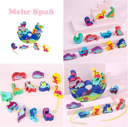 Dinosaur Toy From 3 Years Wooden Toy Stacking Game Wooden Balancing Stacking Stones Game 3d Montessori Threading