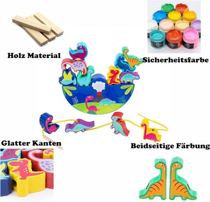 Dinosaur Toy From 3 Years Wooden Toy Stacking Game Wooden Balancing Stacking Stones Game 3d Montessori Threading