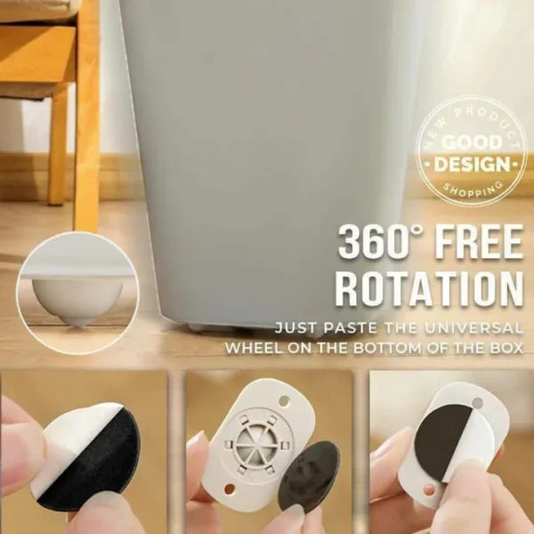 Furniture Moving Wheel [4 Pcs] | Stainless Steel Mini Swivel Wheels With 360 Degree Rotation For Bins Storage Box