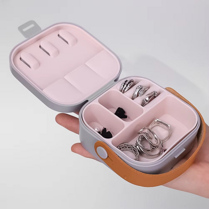 Jewelry Organizer Box | Portable Jewelry Storage Box | Sleek | Portable | Multi-functional Travel Jewelry Organizer | Durable | Compact Ring | Necklace |