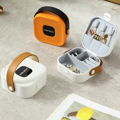 Jewelry Organizer Box | Portable Jewelry Storage Box | Sleek | Portable | Multi-functional Travel Jewelry Organizer | Durable | Compact Ring | Necklace |