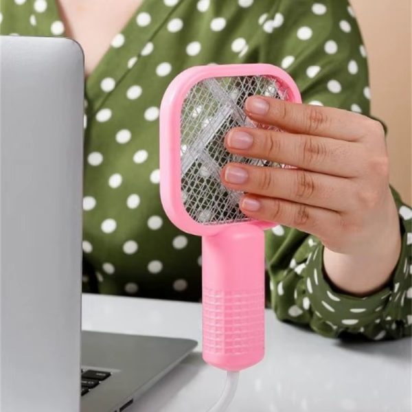 Mini Usb Rechargeable Mosquito Racket With Uv Light – Portable Electric Bug Zapper & Fly Swatter