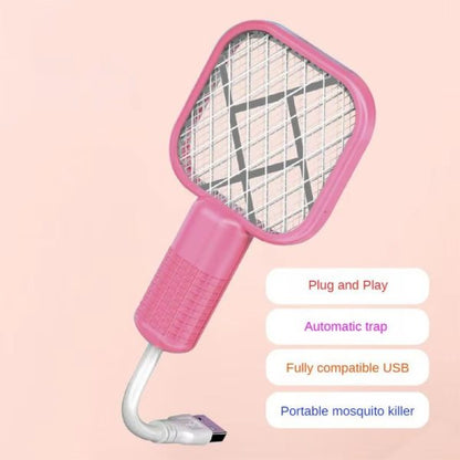 Mini Usb Rechargeable Mosquito Racket With Uv Light – Portable Electric Bug Zapper & Fly Swatter