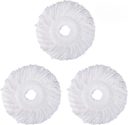 (pack Of 3)spin Mop Refill – Extra Head, Additional Microfiber Mop Round Shape Mop Heads
