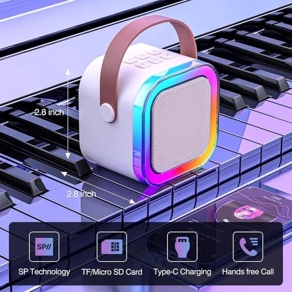 Portable Bluetooth Karaoke Speaker With Rgb Lights & Controllable Battery – Mini Loud Speaker For Kids, Girls, And Boys