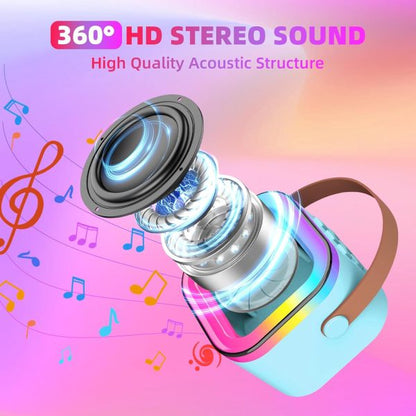 Portable Bluetooth Karaoke Speaker With Rgb Lights & Controllable Battery – Mini Loud Speaker For Kids, Girls, And Boys