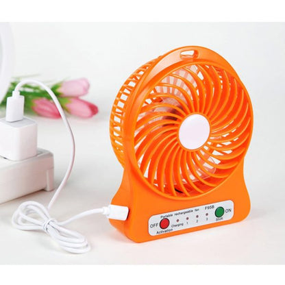 Portable Mini Usb Fan Rechargeable Battery | 3-level Speed Adjustable Electric Cooling Desktop Fan