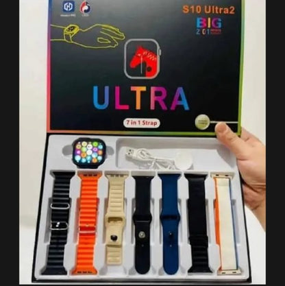 S10 Ultra 2 Smart Watch For Kids & Adults | 7 Stylish Straps | Titanium Body | Magnetic Charger | Water Resistant