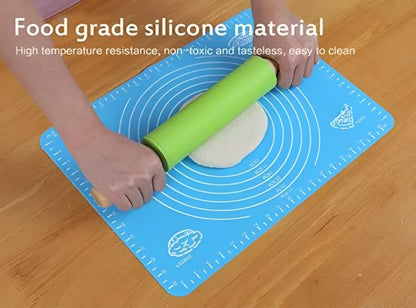 Silicone Baking Mat With Measurements Heat Resistant Cookie Sheet Oven Liner | Non Stick Flour Rolling Mat