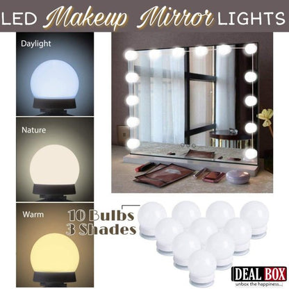 Vanity Light Led Bulbs For Makeup Mirror Stand 10 Bulbs With 3 Light Modes