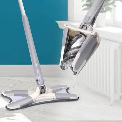 X Mop Manual Extrusion Hand-free Flat Squeeze Mop X-type Microfiber Squeezing Twist Mop
