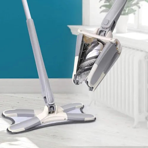 X Mop Manual Extrusion Hand-free Flat Squeeze Mop X-type Microfiber Squeezing Twist Mop